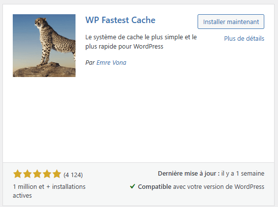 installer wp fastest cache